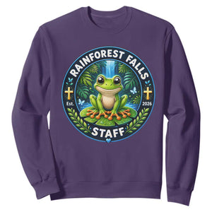 Rainforest Falls Staff Sweatshirt VBS 2026 Director Teacher TS10 Purple Print Your Wear