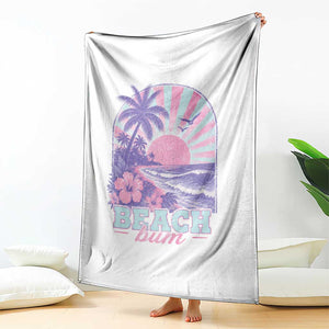 Beach Bum Throw Blanket Summer Vacation Beach Lover Surf Wave Vintage Tropical Sunset Aesthetic TS10 Print Your Wear