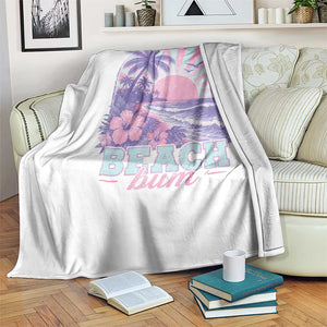 Beach Bum Throw Blanket Summer Vacation Beach Lover Surf Wave Vintage Tropical Sunset Aesthetic TS10 Print Your Wear