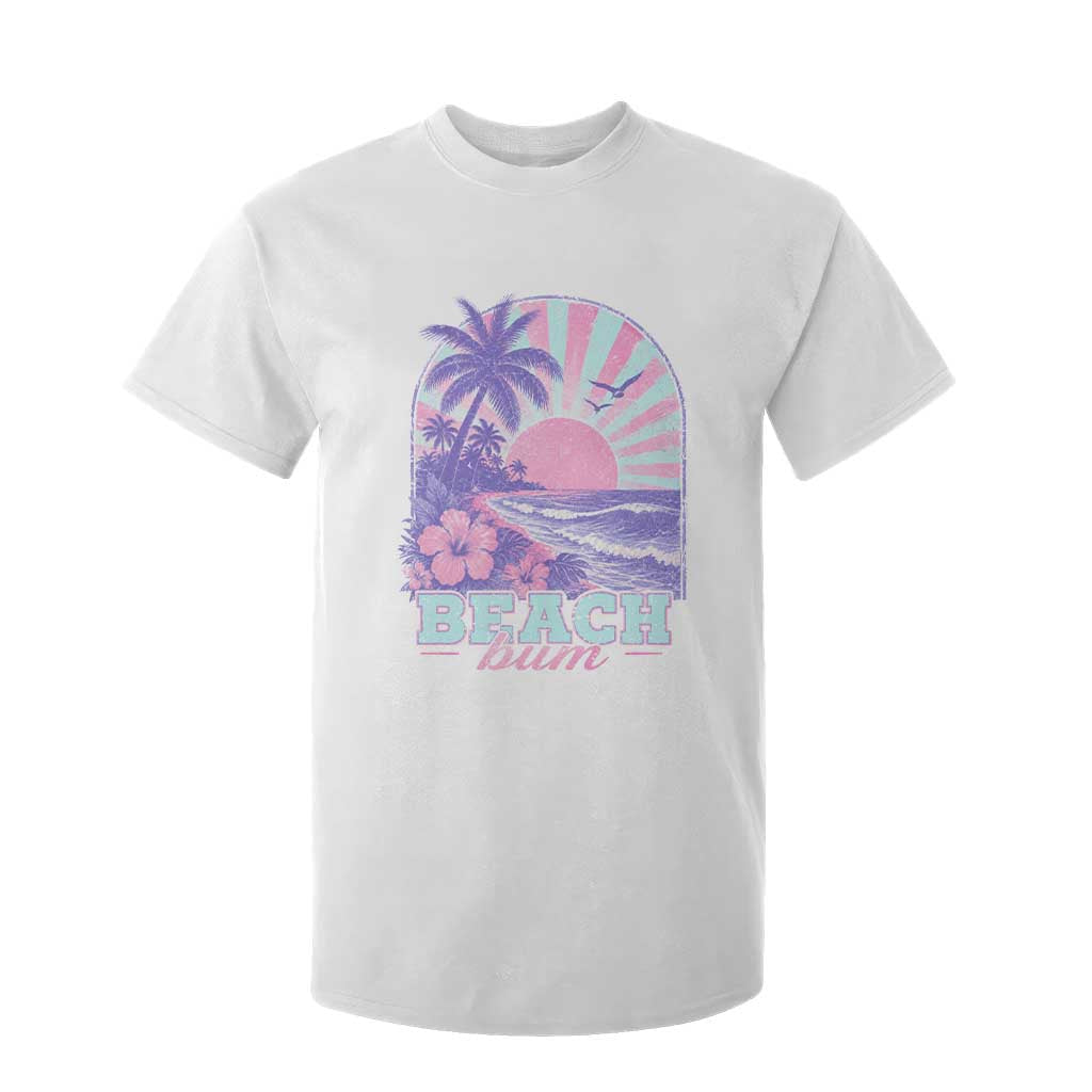 Beach Bum T Shirt For Kid Summer Vacation Beach Lover Surf Wave Vintage Tropical Sunset Aesthetic TS10 White Print Your Wear