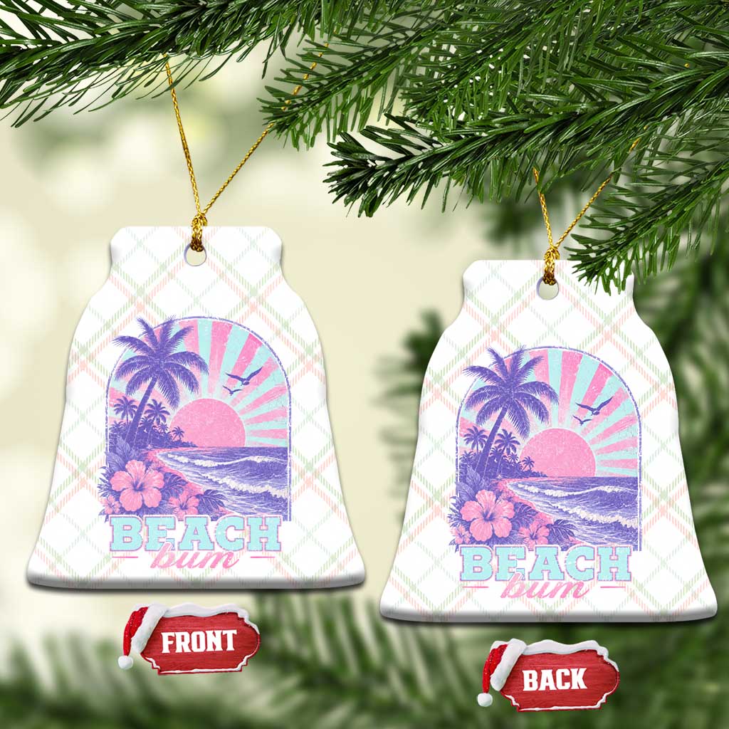 Beach Bum Ceramic Ornament Summer Vacation Beach Lover Surf Wave Vintage Tropical Sunset Aesthetic TS10 Print Your Wear