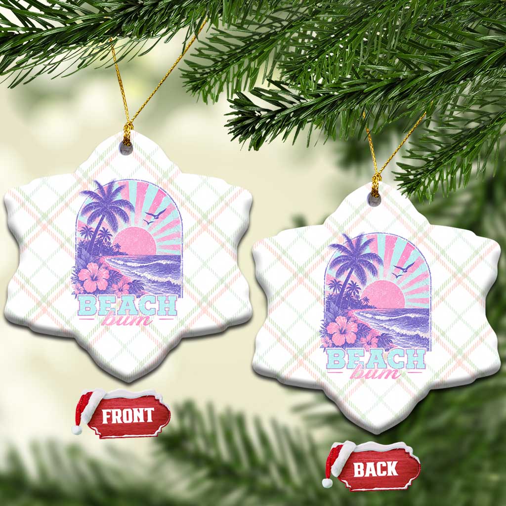 Beach Bum Ceramic Ornament Summer Vacation Beach Lover Surf Wave Vintage Tropical Sunset Aesthetic TS10 Print Your Wear