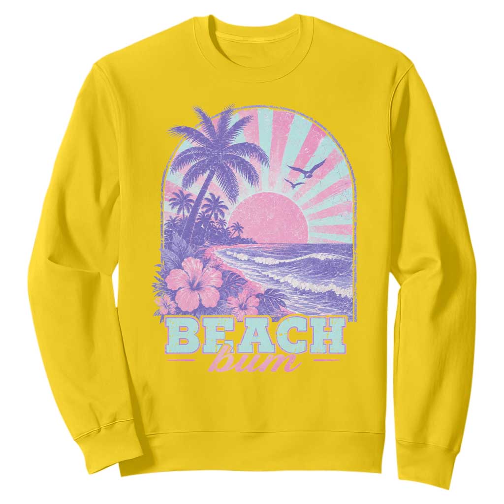 Beach Bum Sweatshirt Summer Vacation Beach Lover Surf Wave Vintage Tropical Sunset Aesthetic TS10 Daisy Print Your Wear