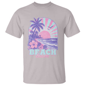 Beach Bum T Shirt Summer Vacation Beach Lover Surf Wave Vintage Tropical Sunset Aesthetic TS10 Ice Gray Print Your Wear
