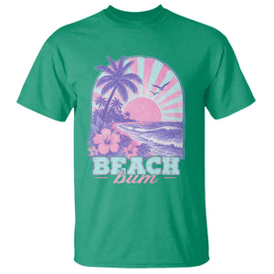 Beach Bum T Shirt Summer Vacation Beach Lover Surf Wave Vintage Tropical Sunset Aesthetic TS10 Irish Green Print Your Wear