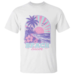 Beach Bum T Shirt Summer Vacation Beach Lover Surf Wave Vintage Tropical Sunset Aesthetic TS10 White Print Your Wear