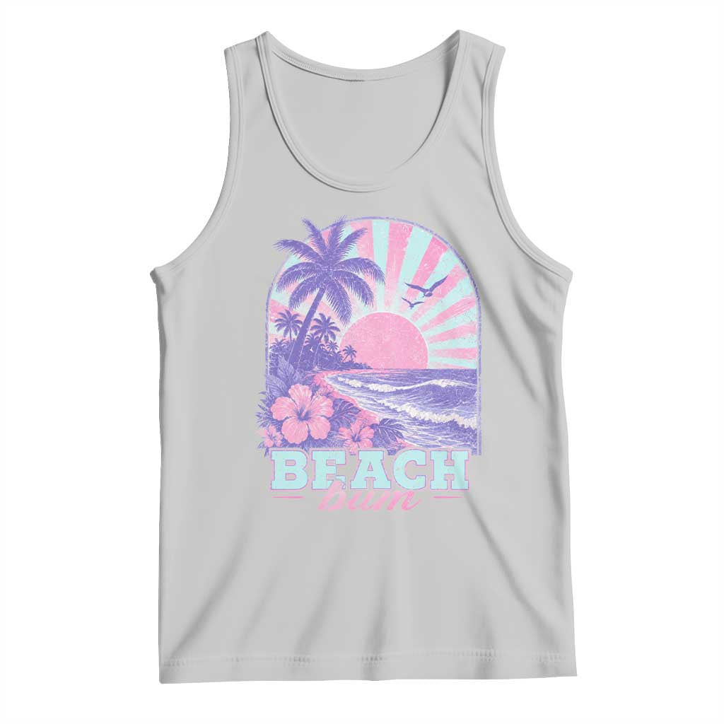 Beach Bum Tank Top Summer Vacation Beach Lover Surf Wave Vintage Tropical Sunset Aesthetic TS10 Ash Print Your Wear