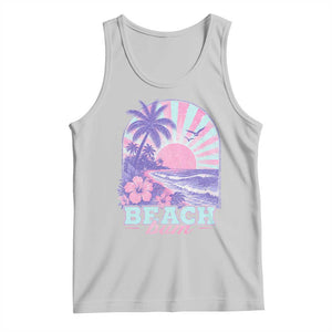 Beach Bum Tank Top Summer Vacation Beach Lover Surf Wave Vintage Tropical Sunset Aesthetic TS10 Ash Print Your Wear