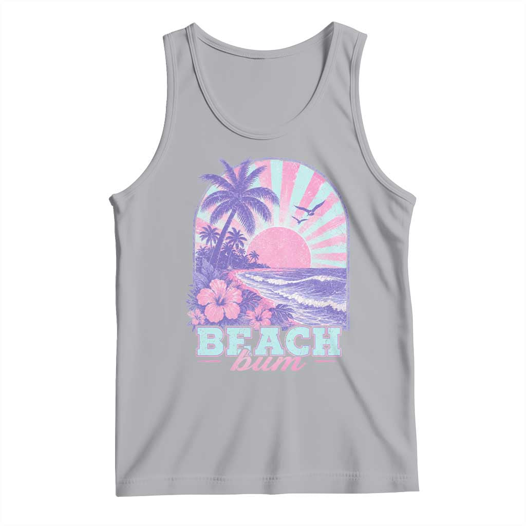 Beach Bum Tank Top Summer Vacation Beach Lover Surf Wave Vintage Tropical Sunset Aesthetic TS10 Athletic Heather Print Your Wear
