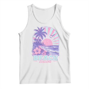 Beach Bum Tank Top Summer Vacation Beach Lover Surf Wave Vintage Tropical Sunset Aesthetic TS10 White Print Your Wear