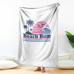Beach Bum Throw Blanket Retro Summer Vacation Surf Wave Tropical Sunset Aesthetic TS10 Print Your Wear