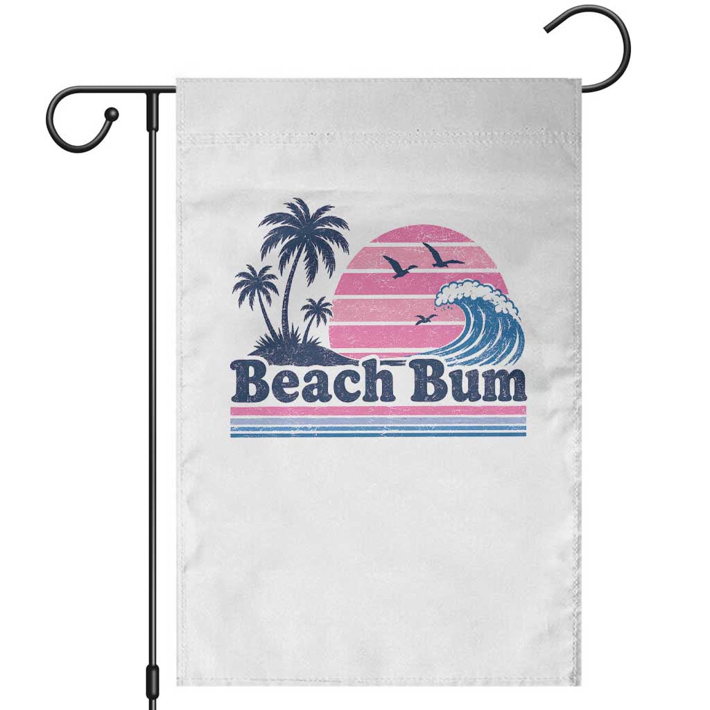 Beach Bum Garden Flag Retro Summer Vacation Surf Wave Tropical Sunset Aesthetic TS10 White Print Your Wear