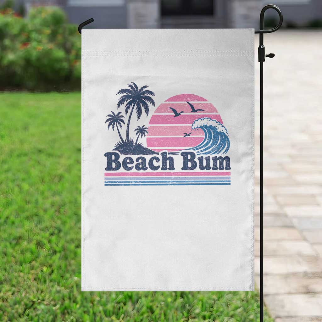 Beach Bum Garden Flag Retro Summer Vacation Surf Wave Tropical Sunset Aesthetic TS10 Print Your Wear
