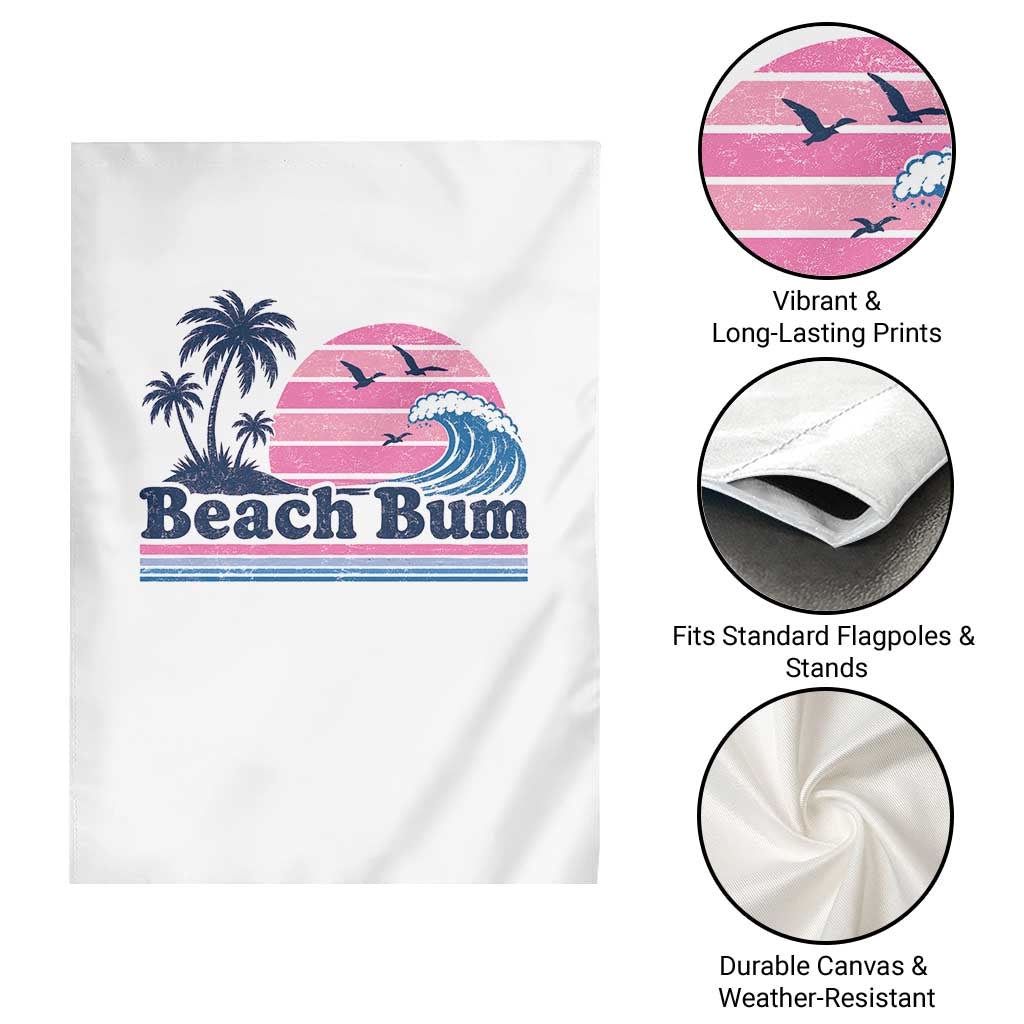 Beach Bum Garden Flag Retro Summer Vacation Surf Wave Tropical Sunset Aesthetic TS10 Print Your Wear