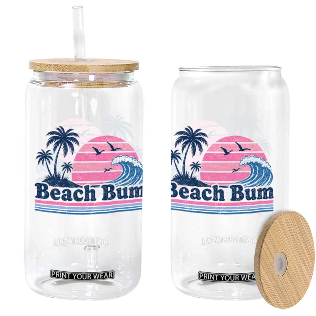 Beach Bum Glass Can Retro Summer Vacation Surf Wave Tropical Sunset Aesthetic TS10 Print Your Wear