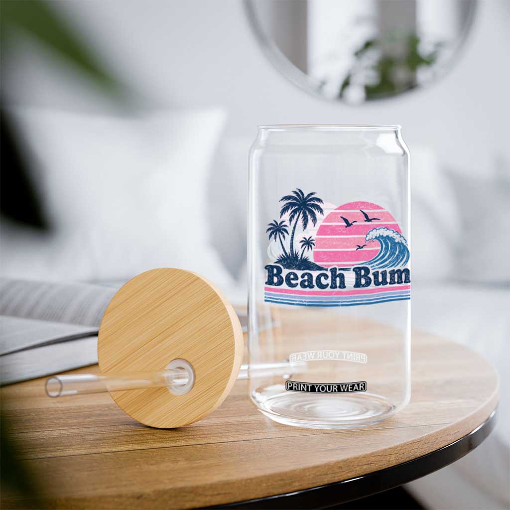 Beach Bum Glass Can Retro Summer Vacation Surf Wave Tropical Sunset Aesthetic TS10 Print Your Wear