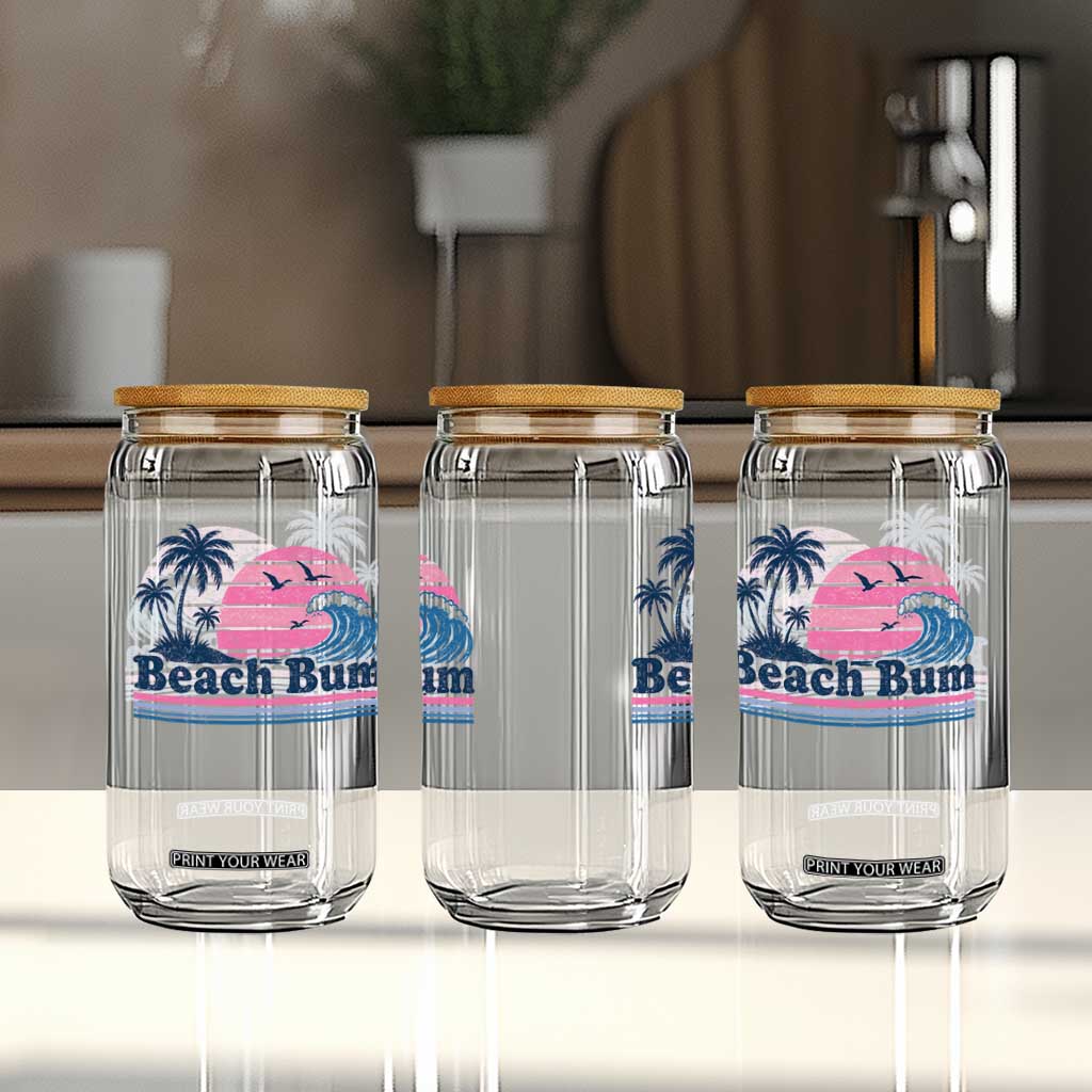 Beach Bum Glass Can Retro Summer Vacation Surf Wave Tropical Sunset Aesthetic TS10 Print Your Wear
