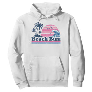Beach Bum Hoodie Retro Summer Vacation Surf Wave Tropical Sunset Aesthetic TS10 White Print Your Wear