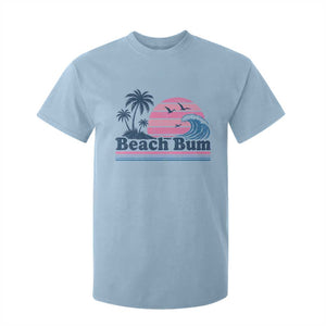 Beach Bum T Shirt For Kid Retro Summer Vacation Surf Wave Tropical Sunset Aesthetic TS10 Light Blue Print Your Wear