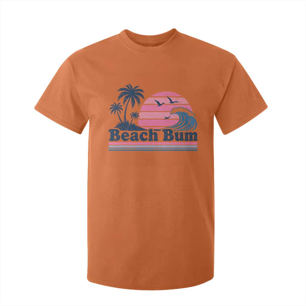 Beach Bum T Shirt For Kid Retro Summer Vacation Surf Wave Tropical Sunset Aesthetic TS10 Orange Print Your Wear