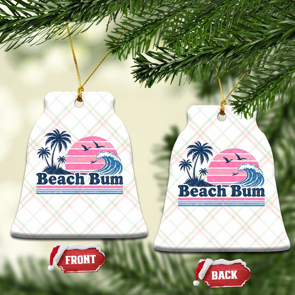 Beach Bum Ceramic Ornament Retro Summer Vacation Surf Wave Tropical Sunset Aesthetic TS10 Print Your Wear