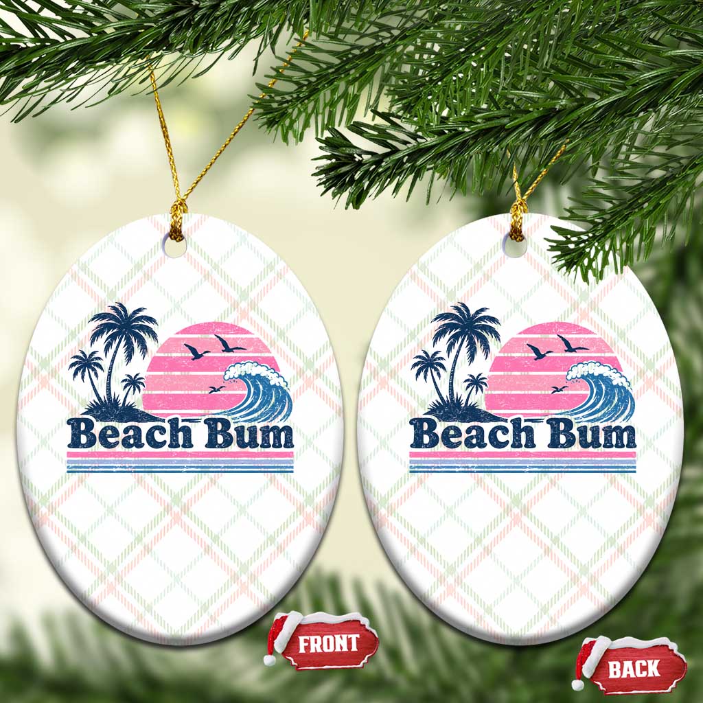 Beach Bum Ceramic Ornament Retro Summer Vacation Surf Wave Tropical Sunset Aesthetic TS10 Print Your Wear