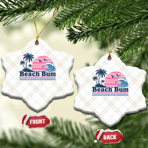 Beach Bum Ceramic Ornament Retro Summer Vacation Surf Wave Tropical Sunset Aesthetic TS10 Print Your Wear