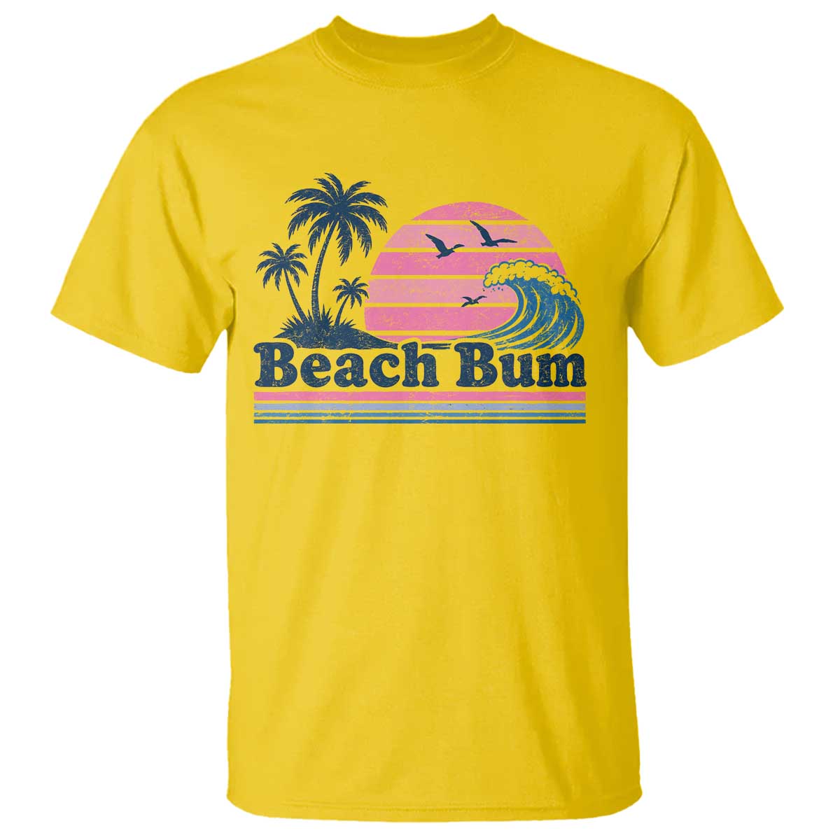 Beach Bum T Shirt Retro Summer Vacation Surf Wave Tropical Sunset Aesthetic TS10 Daisy Print Your Wear