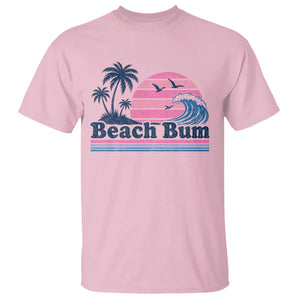 Beach Bum T Shirt Retro Summer Vacation Surf Wave Tropical Sunset Aesthetic TS10 Light Pink Print Your Wear