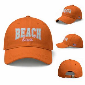 Beach Bum Baseball Cap Summer Vacation Beach Lovers TS10 Baseball Cap Universal Fit Orange Print Your Wear