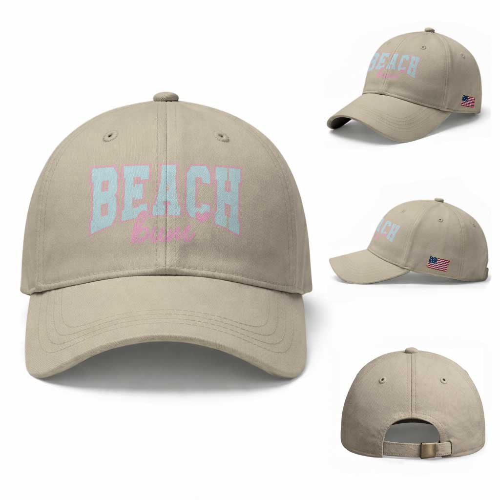 Beach Bum Baseball Cap Summer Vacation Beach Lovers TS10 Baseball Cap Universal Fit Beige Print Your Wear