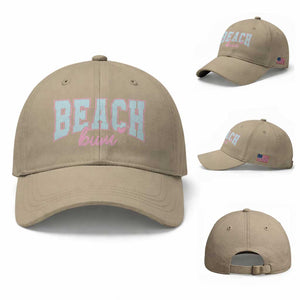 Beach Bum Baseball Cap Summer Vacation Beach Lovers TS10 Baseball Cap Universal Fit Khaki Print Your Wear