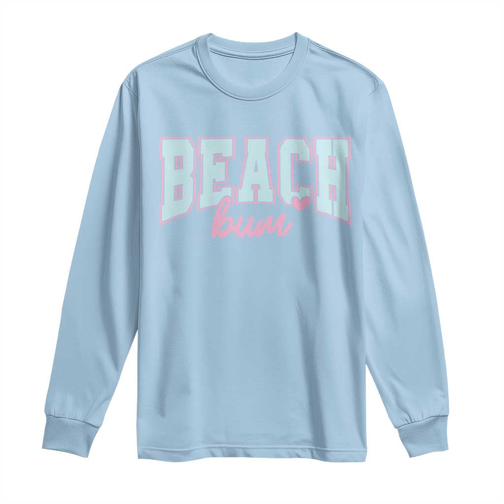 Beach Bum Long Sleeve Shirt Summer Vacation Beach Lovers TS10 Light Blue Print Your Wear