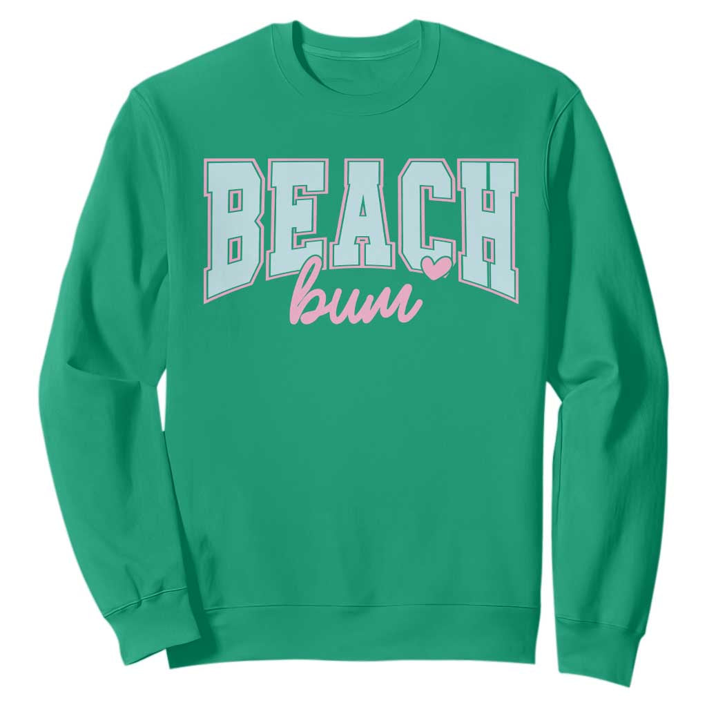 Beach Bum Sweatshirt Summer Vacation Beach Lovers TS10 Irish Green Print Your Wear