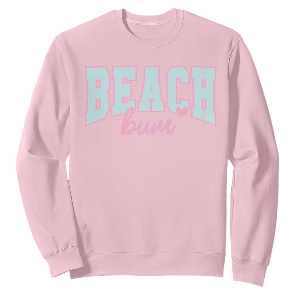 Beach Bum Sweatshirt Summer Vacation Beach Lovers TS10 Light Pink Print Your Wear