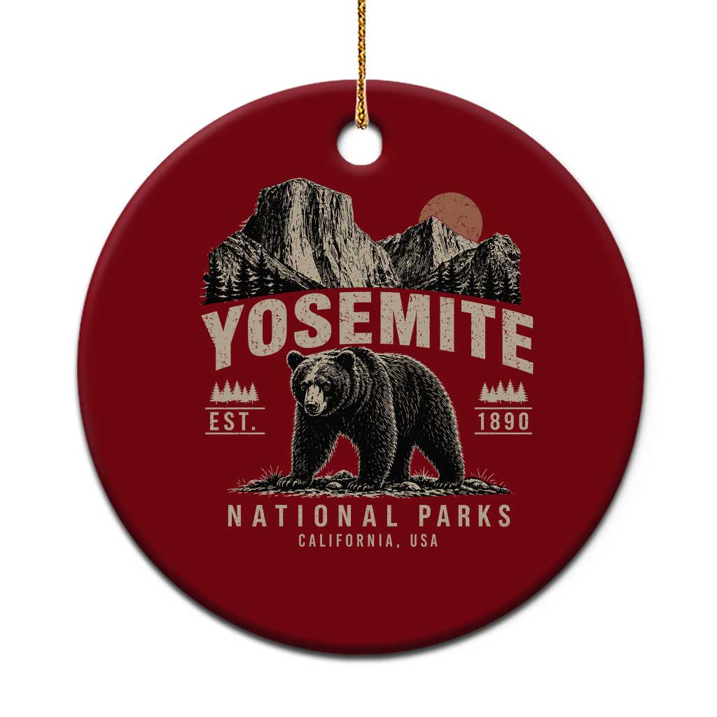 Vintage Yosemite National Park Ceramic Ornament Retro Bear Nature Wildlife Forest TS10 1pc Red Print Your Wear