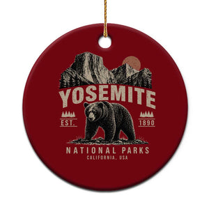 Vintage Yosemite National Park Ceramic Ornament Retro Bear Nature Wildlife Forest TS10 1pc Red Print Your Wear