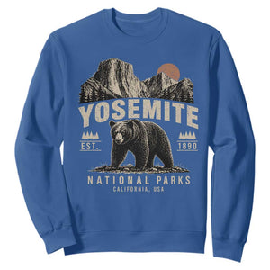 Vintage Yosemite National Park Sweatshirt Retro Bear Nature Wildlife Forest TS10 Royal Blue Print Your Wear