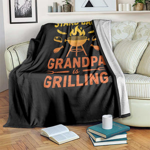 Grandpa Is Grilling Throw Blanket Funny Fathers Day BBQ TS10 Print Your Wear