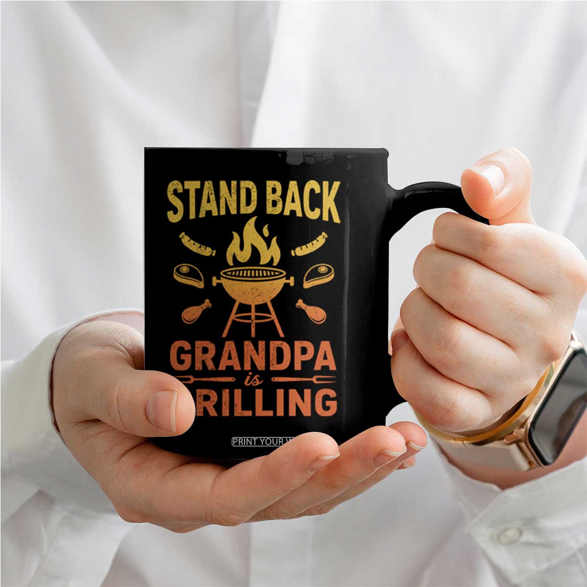 Grandpa Is Grilling Coffee Mug Funny Fathers Day BBQ TS10 Print Your Wear