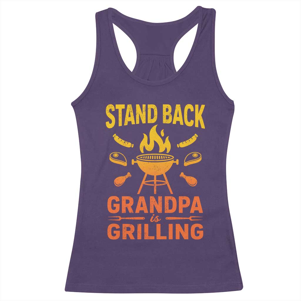 Grandpa Is Grilling Racerback Tank Top Funny Fathers Day BBQ TS10 Purple Print Your Wear