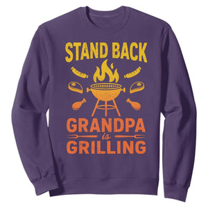 Grandpa Is Grilling Sweatshirt Funny Fathers Day BBQ TS10 Purple Print Your Wear