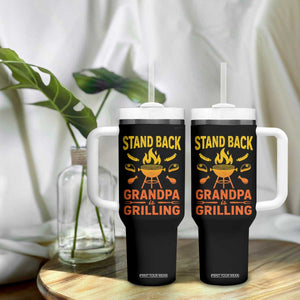 Grandpa Is Grilling Tumbler With Handle Funny Fathers Day BBQ TS10 Print Your Wear