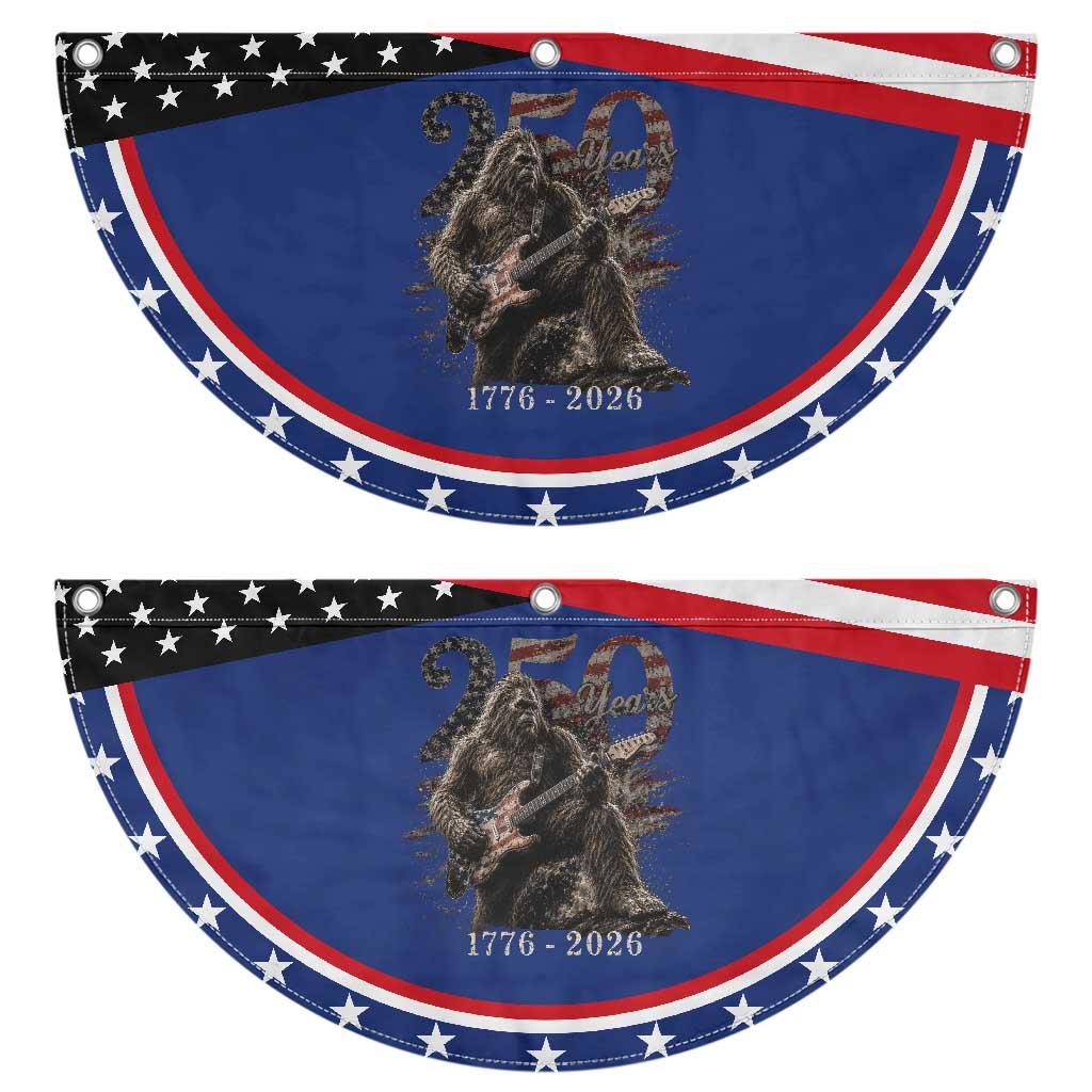 Vintage Bigfoot Playing Guitar 250 Years Patriotic Fan Flag 1776 2026 Bigfoot USA Flag Sasquatch TS10 2pcs pack Classic Navy Print Your Wear