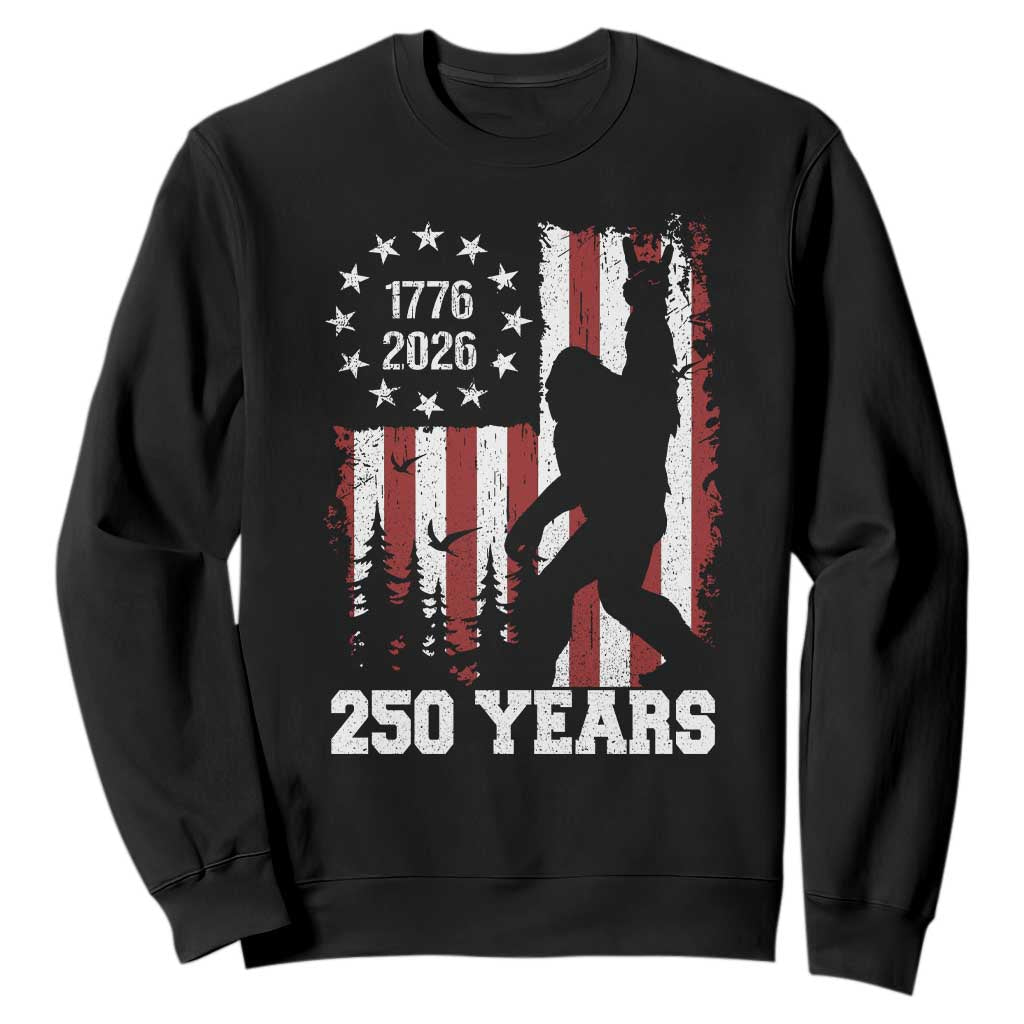 Vintage Bigfoot USA 250th Anniversary Sweatshirt 250 Years Of Freedom US Flag Independence Day 4th July Patriotic TS10 Black Print Your Wear