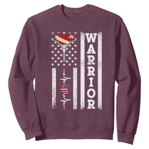 Cool Heart Surgery Warrior Sweatshirt Coronary Bypass Artery Open Heart Surgery Heartbeat American Flag TS10 Maroon Print Your Wear