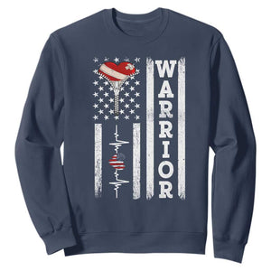 Cool Heart Surgery Warrior Sweatshirt Coronary Bypass Artery Open Heart Surgery Heartbeat American Flag TS10 Navy Print Your Wear