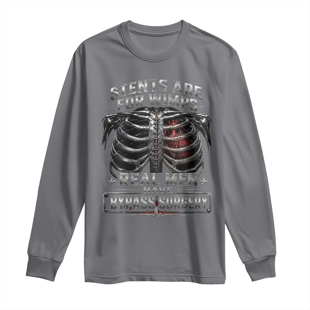 Heart Surgery Survivor Long Sleeve Shirt After Surgery Recovery Bypass TS10 Charcoal Print Your Wear