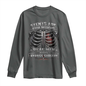 Heart Surgery Survivor Long Sleeve Shirt After Surgery Recovery Bypass TS10 Dark Heather Print Your Wear