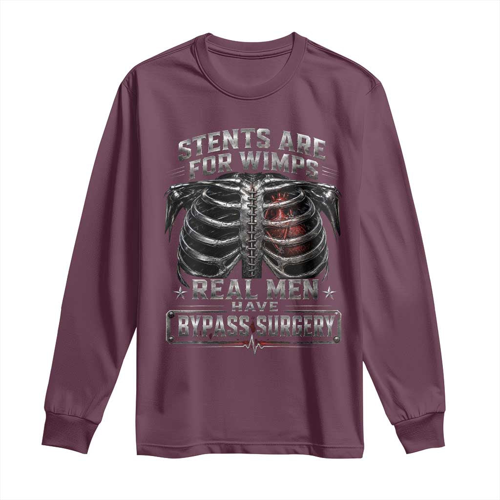 Heart Surgery Survivor Long Sleeve Shirt After Surgery Recovery Bypass TS10 Maroon Print Your Wear